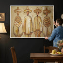 Mexican Folk Art Canvas Wall Art, Charro Poncho Sombrero Painting Print, Neutral Beige Boho Decor, Southwestern Impasto Style, Living Room Art by MyGreatCanvas | Canvas Wall Art Prints | Photo Prints & Wall Decor