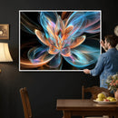 Fractal Lotus Canvas Wall Art, Blue Orange Glowing Flower Abstract Print, Modern Zen Meditation Room Decor, Ethereal Digital Art, Living Room by MyGreatCanvas | Canvas Wall Art Prints | Photo Prints & Wall Decor