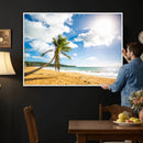 Tropical Beach Canvas Wall Art, Palm Tree Ocean Photo Print, Coastal Living Room Decor, Turquoise Sea Beach House Art, Summer Wall Art by MyGreatCanvas | Canvas Wall Art Prints | Photo Prints & Wall Decor