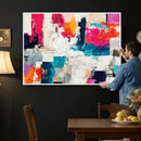 Blue Teal Abstract Canvas Wall Art, Modern Textured Painting Print, Navy Orange White Contemporary Art, Neutral Living Room Decor, Office Art by MyGreatCanvas | Canvas Wall Art Prints | Photo Prints & Wall Decor