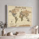 Personalized Custom World Map Wall Art Canvas Print – Travel