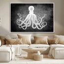 Black White Octopus Wall Art Canvas Print by MyGreatCanvas | Canvas Wall Art Prints | Photo Prints & Wall Decor