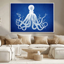 Large 3-Panel Blue Octopus Canvas Wall Art | Coastal Marine by MyGreatCanvas | Canvas Wall Art Prints | Photo Prints & Wall Decor