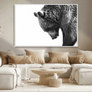 Black and White Grizzly 399 Bear Canvas Print Wall Art | by MyGreatCanvas | Canvas Wall Art Prints | Photo Prints & Wall Decor