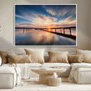 Wooden Pier on Seascape and Sunset Wall Art Canvas Print by MyGreatCanvas | Canvas Wall Art Prints | Photo Prints & Wall Decor