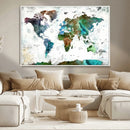 Modern Watercolor World Map Canvas Wall Art – Framed by MyGreatCanvas | Canvas Wall Art Prints | Photo Prints & Wall Decor