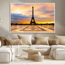 Paris Eiffel Tower Sunset Canvas Wall Art Print - Iconic
