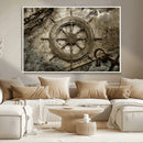 Wooden Ship Wheel Canvas Print, Multi Panel Canvas Wall Art