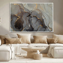Gray Marble Fluid Wall Art – Modern Abstract Canvas Print