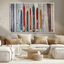 Vintage Wooden Weathered Ski's in Front of an Old Barn Wall by MyGreatCanvas | Canvas Wall Art Prints | Photo Prints & Wall Decor