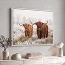 Longhorn Cattle Wall Art Canvas Print, Framed Farmhouse