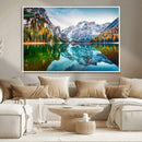 Spectacular autumn view of Braies Lake Wall Art Canvas Print by MyGreatCanvas | Canvas Wall Art Prints | Photo Prints & Wall Decor