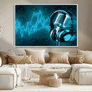 Music and Microphone Wall Art Canvas Print by MyGreatCanvas | Canvas Wall Art Prints | Photo Prints & Wall Decor