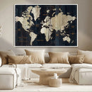 Antique Old World Map Wall Art Canvas Print
