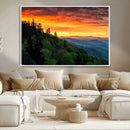Smoky Mountains Sunset Wall Art Canvas Print | 3 Panel by MyGreatCanvas | Canvas Wall Art Prints | Photo Prints & Wall Decor