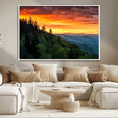 Forest Landscape Wall Art Sunset Canvas, Forest Sunset