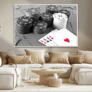 Poker Game Cards Wall Art Canvas, Multi Panel Wall Art