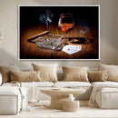Whiskey Cigar Wall Art Canvas Print Kitchen Wall