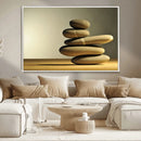 Fluvial Zen Stones Canvas Wall Art Print