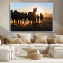 Horse Herd Wall Art Animal Canvas Print