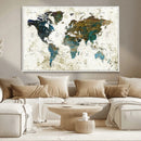 Vintage World Map Wall Art Canvas Print, Framed Rustic Earth by MyGreatCanvas | Canvas Wall Art Prints | Photo Prints & Wall Decor