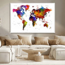 World Map Canvas Print – Detailed Map of the World Wall Art