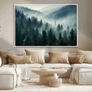 Captivating Misty Forest Wall Art Premium Canvas Print a