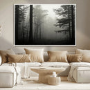 Misty Forest Wall Art Premium Canvas Print a Foggy and