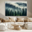 Captivating Misty Forest Wall Art Premium Canvas Print a
