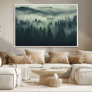 Misty Forest Wall Art Premium Canvas Print a Foggy and