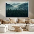 Captivating Misty Forest Wall Art Premium Canvas Print,