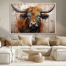 Abstract Bull Highland Cow Canvas Wall Art Print – Vibrant by MyGreatCanvas | Canvas Wall Art Prints | Photo Prints & Wall Decor