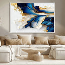 Gold Marble Art - Abstract Geode Gold And Blue Marble Shape by MyGreatCanvas | Canvas Wall Art Prints | Photo Prints & Wall Decor