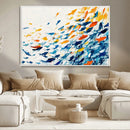 Abstract Fish Shoal Wall Art Canvas Print, Colorful Fish