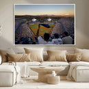 Dodger Stadium Sunset Game Triple Canvas Wall Art - Los