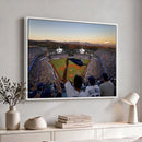 Dodger Stadium Sunset Game Triple Canvas Wall Art - Los