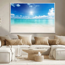 Blue Ocean Wall Art Canvas Print - Tranquil Ocean Paradise