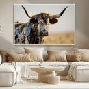 Texas Bull Longhorn Wall Art Canvas Print for Farm House by MyGreatCanvas | Canvas Wall Art Prints | Photo Prints & Wall Decor