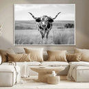 Texas Cow Longhorn Wall Art Canvas Print for Farm House Wall