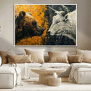 Bear and Bull Wall Art Canvas Print – Abstract Animal