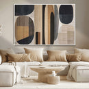 Abstract Minimalist Canvas Wall Art - Neutral Geometric