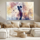 Abstract Watercolor Golf Player Wall Art Canvas Print