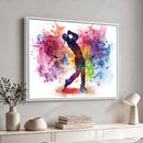 Colorful Golfer Swing Wall Art Canvas Print - Ready to Hang,