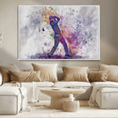 Watercolor Golf Swing Wall Art Canvas Print | Vibrant