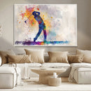 Watercolor Golf Swing Wall Art Canvas Print | Vibrant