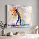 Watercolor Golf Swing Wall Art Canvas Print | Vibrant