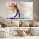 Watercolor Golf Swing Wall Art Canvas Print | Vibrant