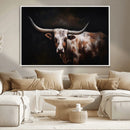 Texas Longhorn Wall Art Canvas Print | Western Ranch Decor |