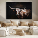 Texas Longhorn Wall Art Canvas Print | Western Ranch Decor |