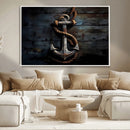 3 Panel Grunge Abstract Anchor Wall Art Canvas Print Set